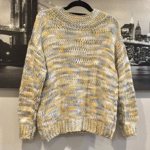 Anthropologie Moth Jewelled Bee Marled Chunky Knit Sweater